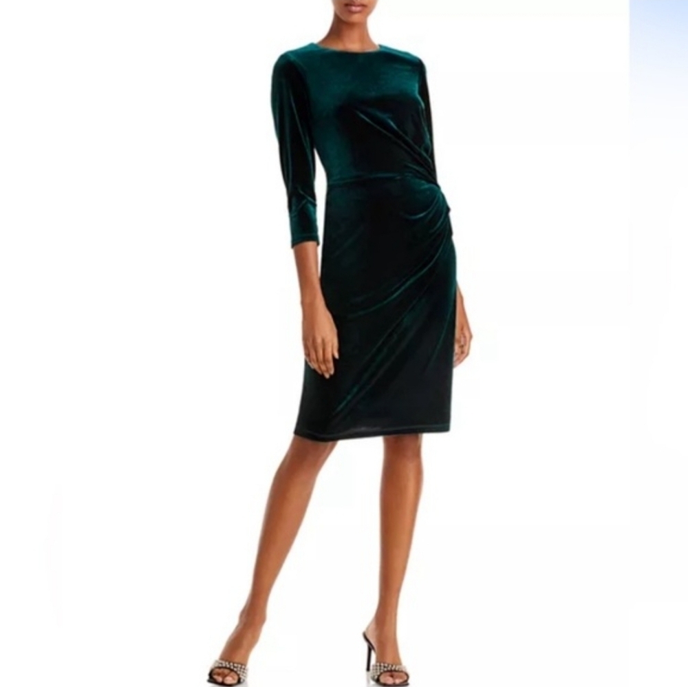 NEW...ELIZA J..Elegant Velvet Green Dress..size:8